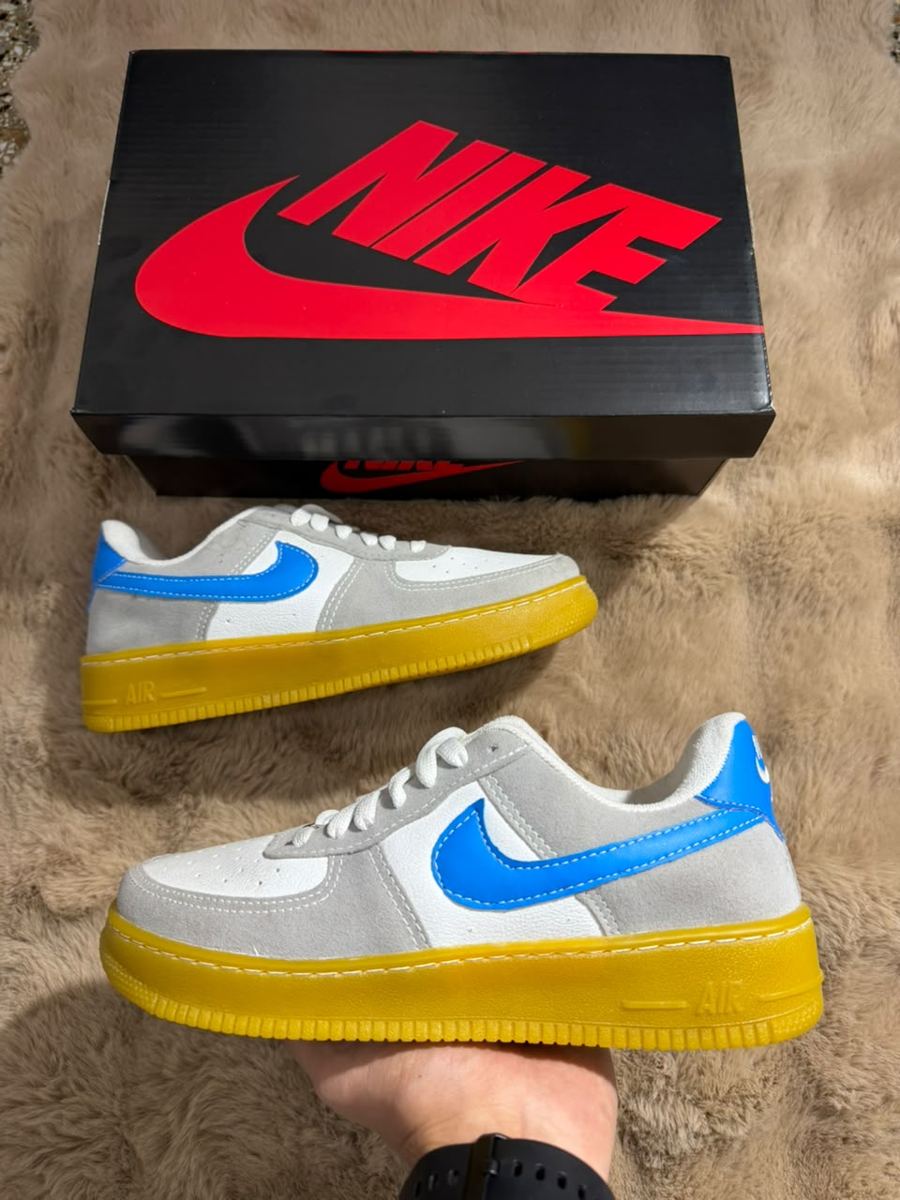 Air Force 1 Pipa Color Gris / Azul