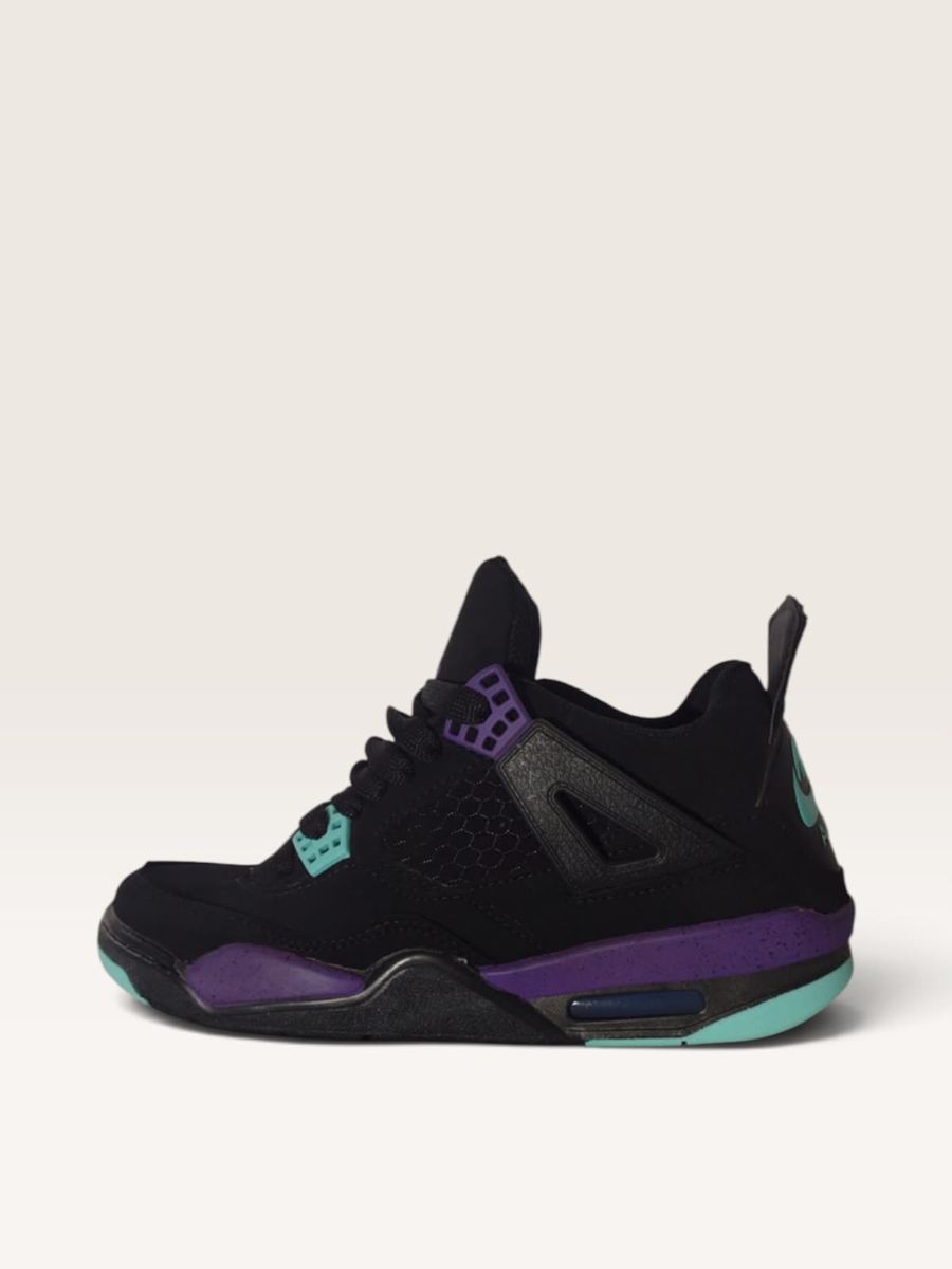 Jordan 4 Negro / Morado / Turquesa